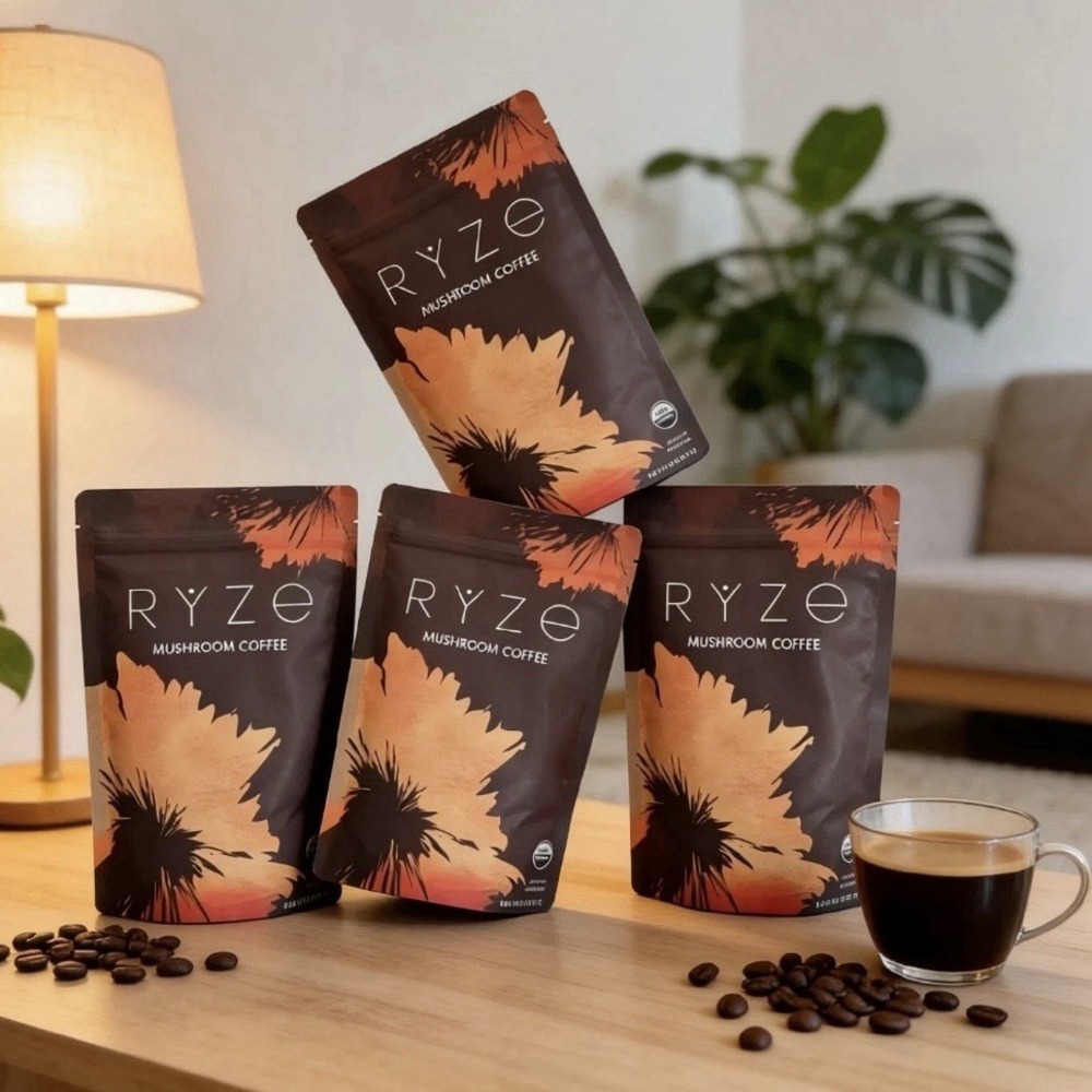 4 Pack Organic Ryze Mushroom Coffee 30 SERVINGS Instant Coffee